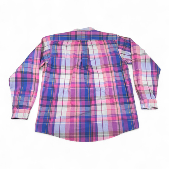 Vintage Colours Alexander Julian Shirt Adult LARGE Pink Plaid Madras Purple 90s - Picture 3 of 9